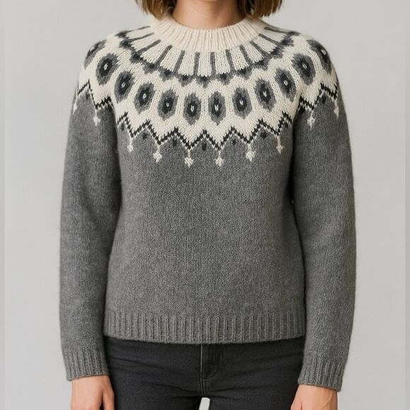 Ralph Lauren Exclusive Hand Knit Wool Angora Sweater Gray Size XL - Picture 1 of 11